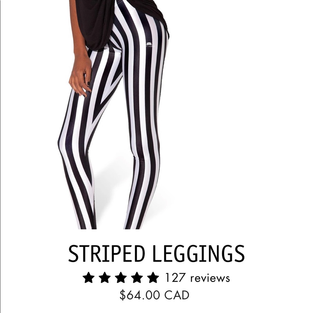Lotus Leggings Striped Black and White Leggings